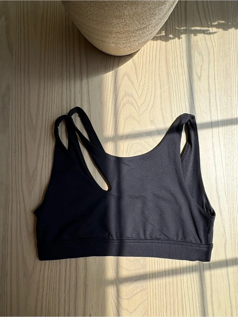 ALO Yoga Black Double-Strap Athletic Sports Bra